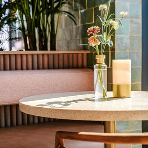 Totem Alabaster Portable Table Lamps installed at The Waverly by Voltra Lighting